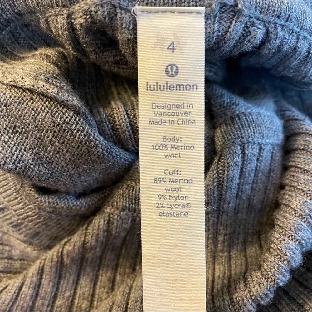 Lululemon Sweat and Savasana Gray Merino Turtleneck Sweater in Medium Grey - Picture 6 of 10